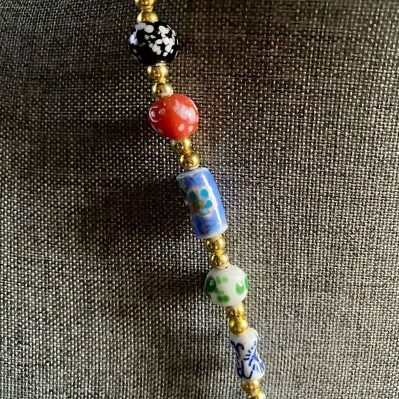 Vintage Chinese Ceramic Necklace - Picture 3 of 3